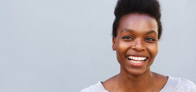 Portrait of cheerful young lady